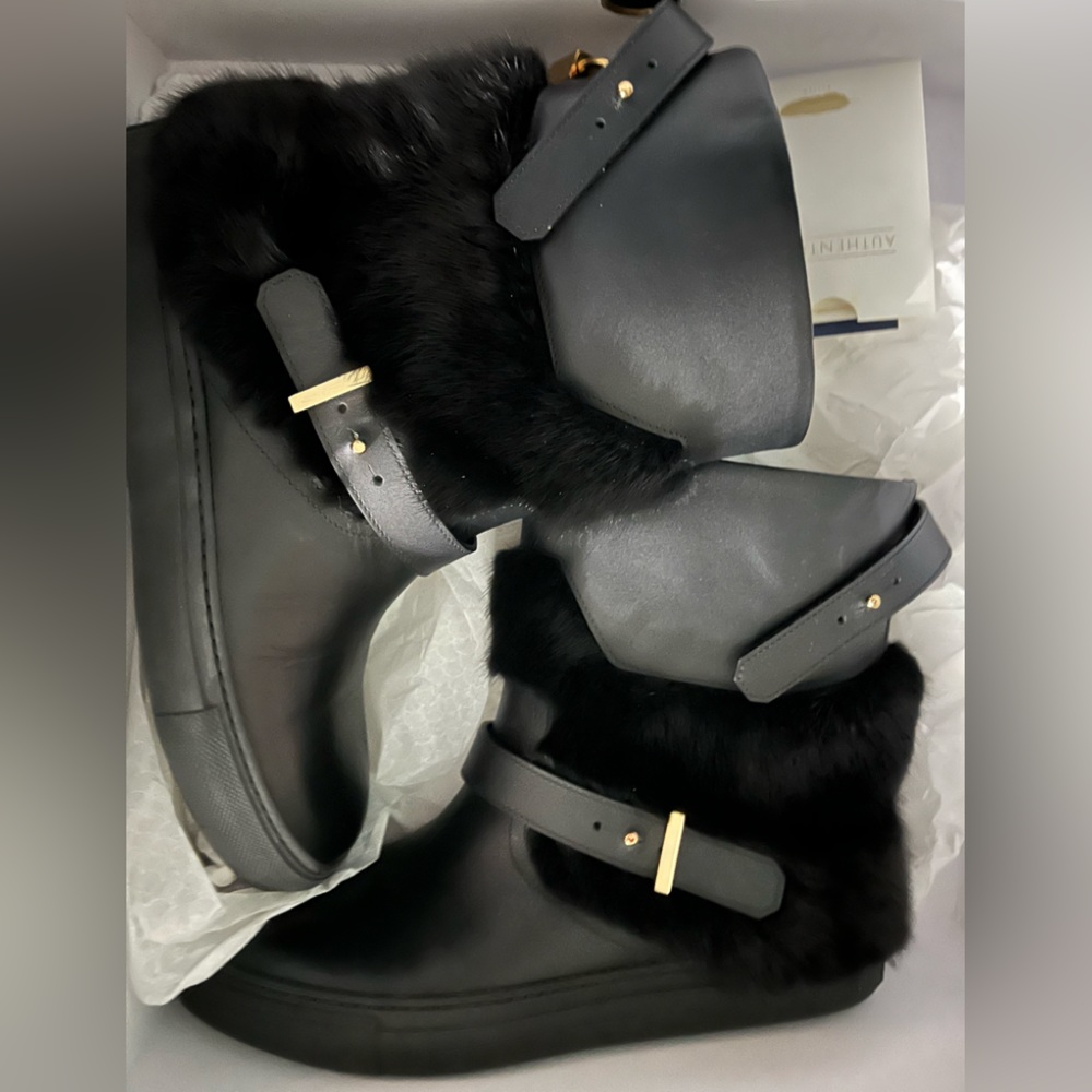 buscemi fur sneaker boot, style called moto fur